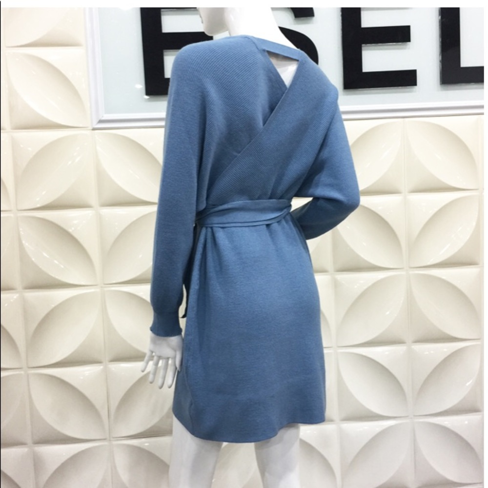 (Last 1) High quality sweater wrap dress GREEN - Picture 8 of 8